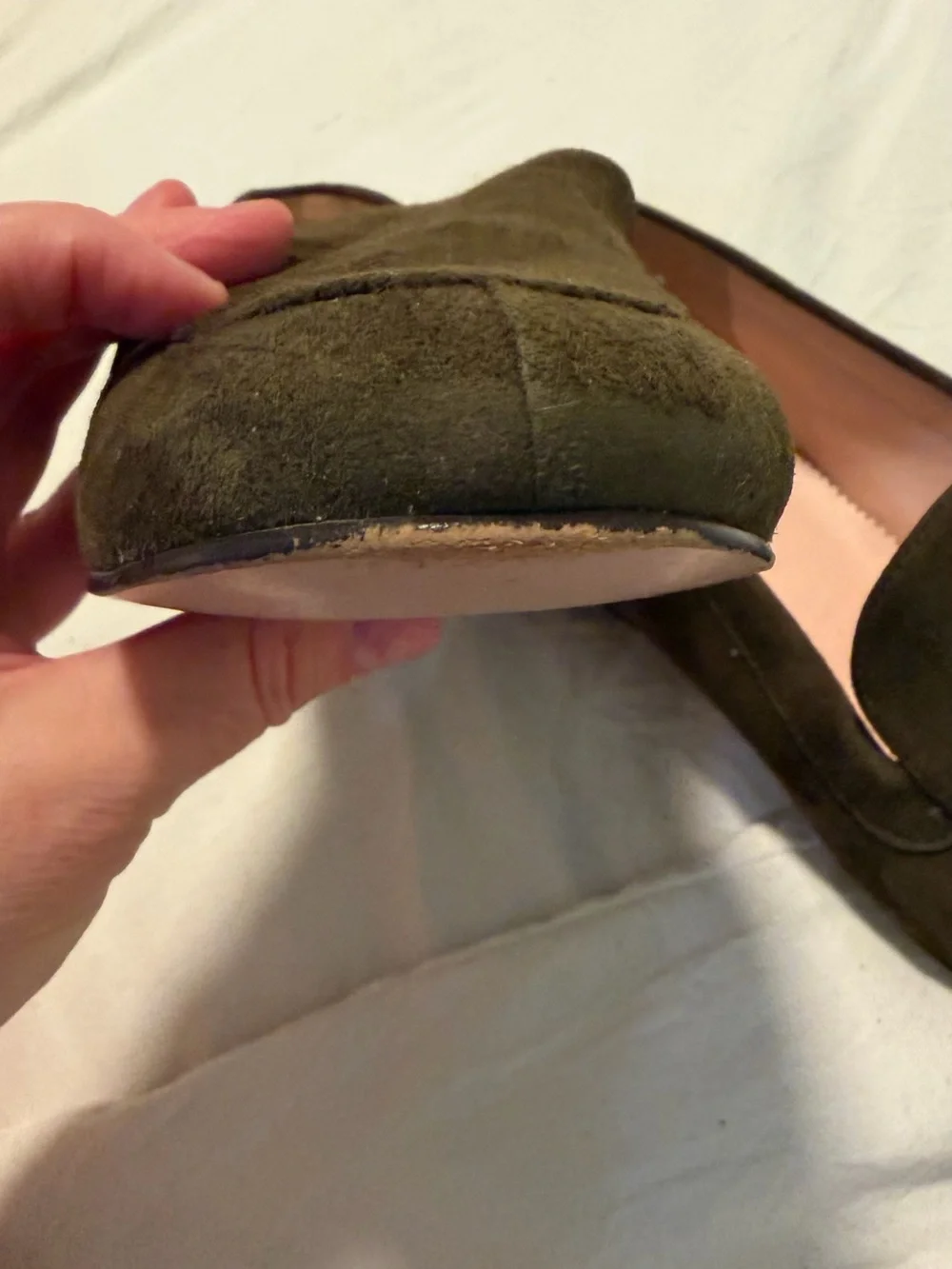 J. Crew Olive Green Suede Smoking Slipper Loafers Women’s Size 8